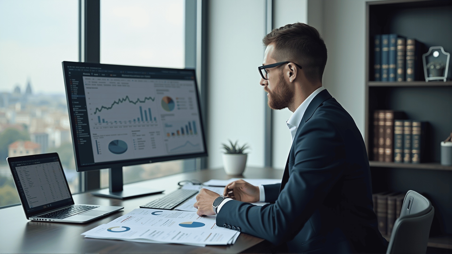 Investor checking MBH Bank financial reports