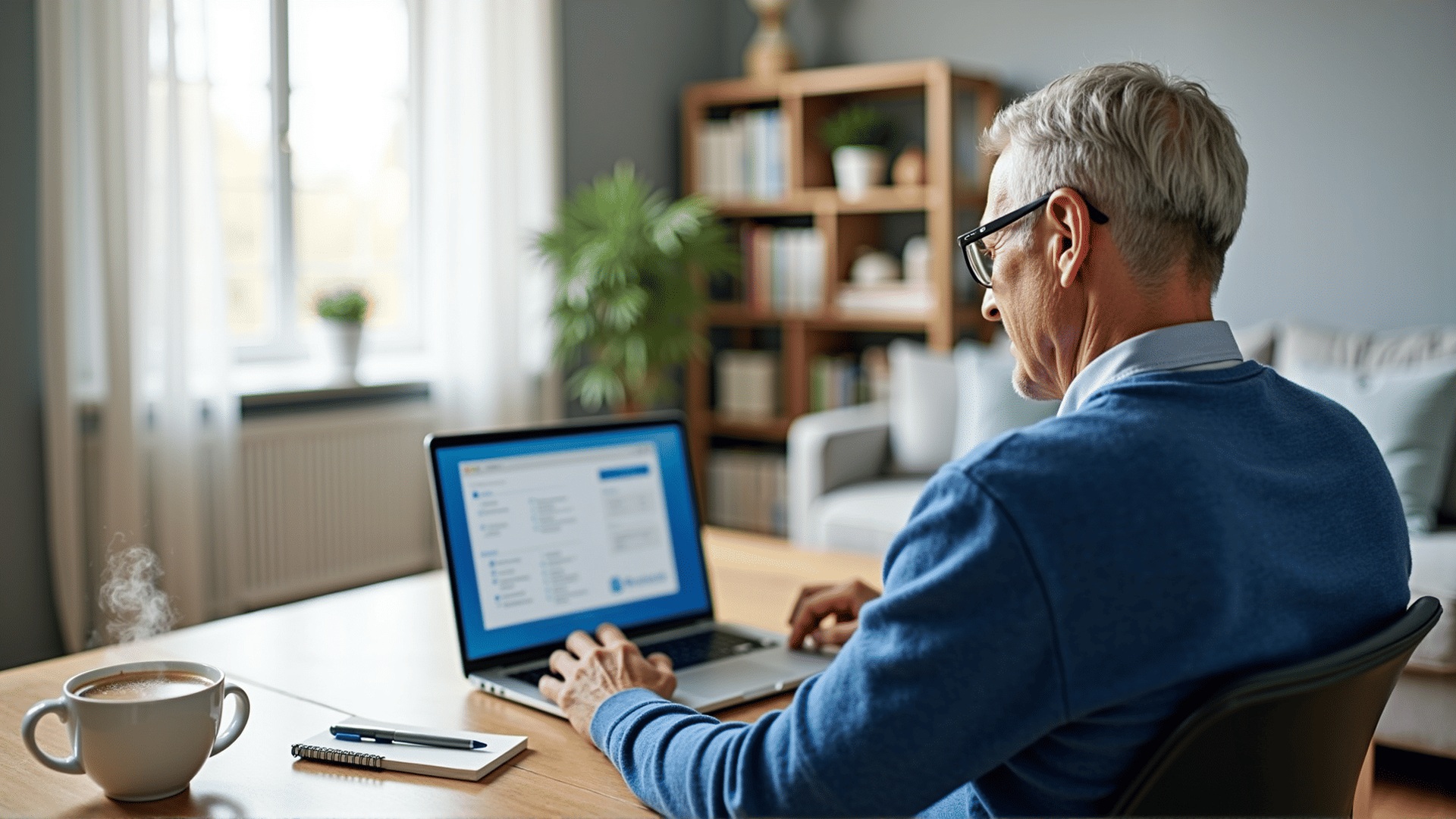 Internet banking on laptop